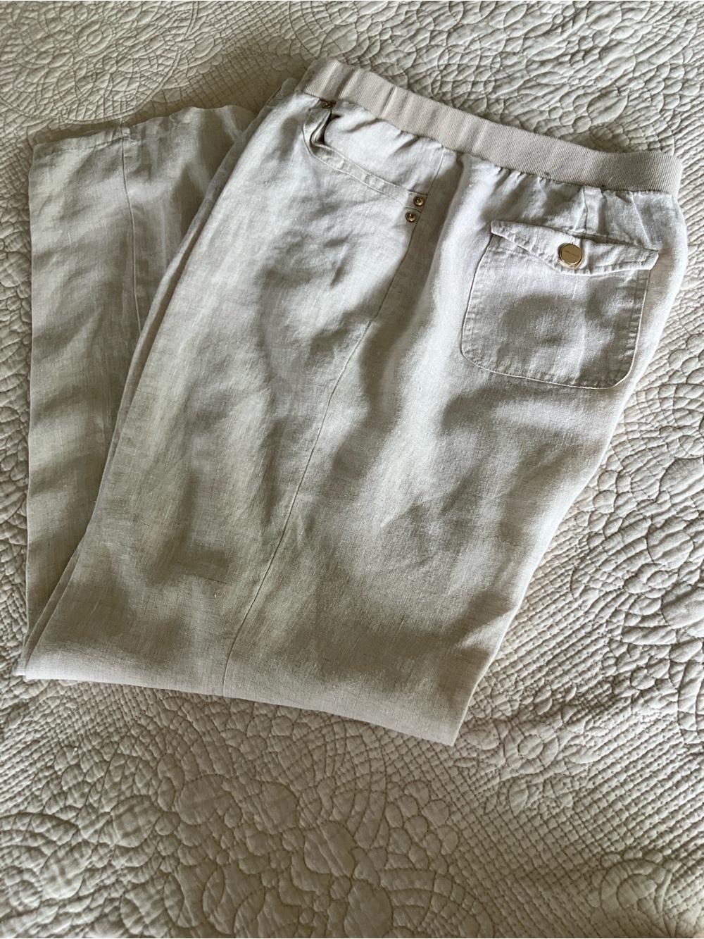 JM Collection women’s beige Linen pants